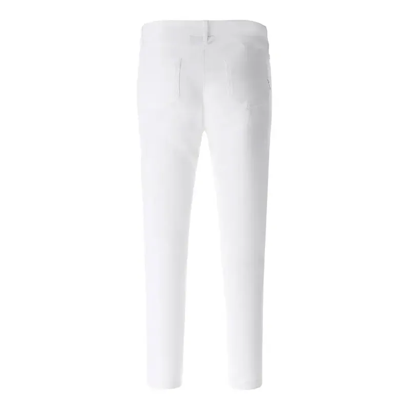 Chervo - Pantalon Sonora Uni Popline 7/8 Blanc Femme De Dos - Golf Plus Chervo - Pantalon Sonora Uni Popline 7/8 Blanc Femme De Dos - Golf Plus