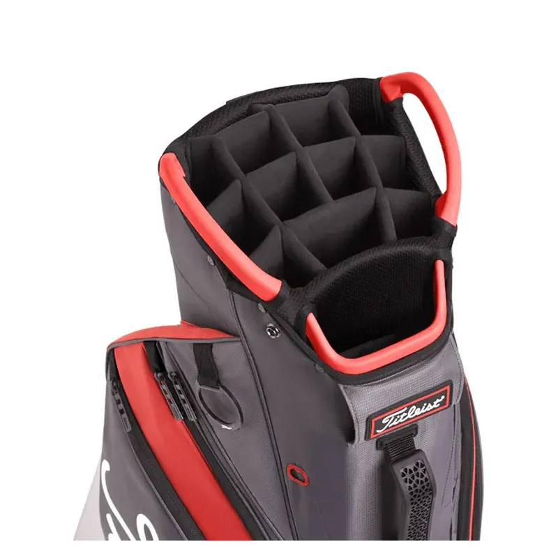 Titleist Sac Cart 14 Gris/Rouge/Noir Golf Plus Titleist Sac Cart 14 Gris/Rouge/Noir Golf Plus