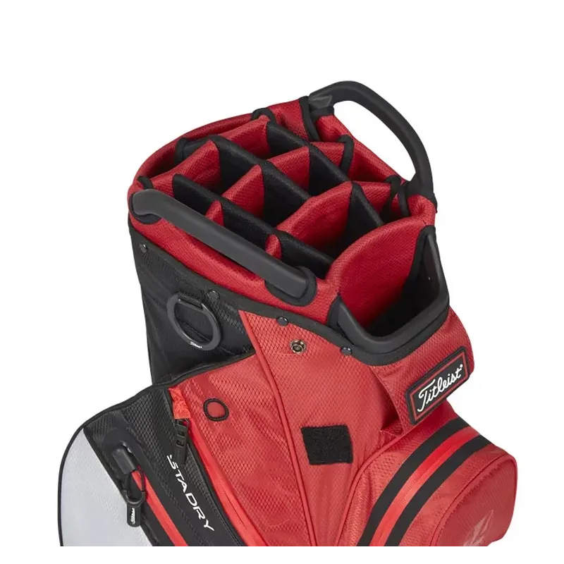 Titleist Sac Cart 14 Stadry Rouge/Gris/Noir Golf Plus Titleist Sac Cart 14 Stadry Rouge/Gris/Noir Golf Plus