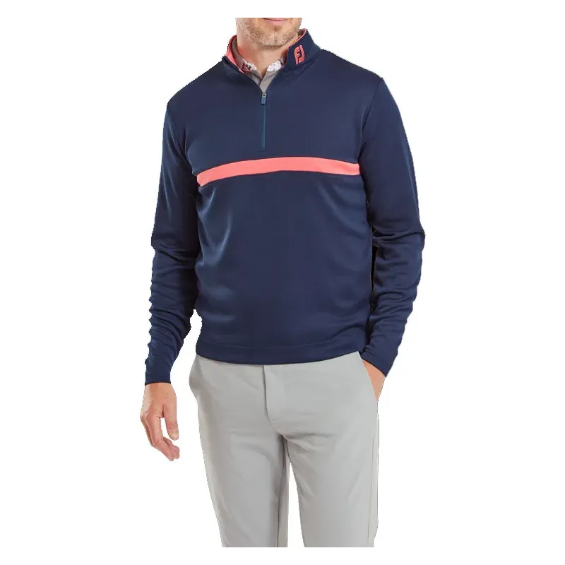 Footjoy - Pull Chill Out Bicolore 1/2 Zip Marine 3 - Golf Plus