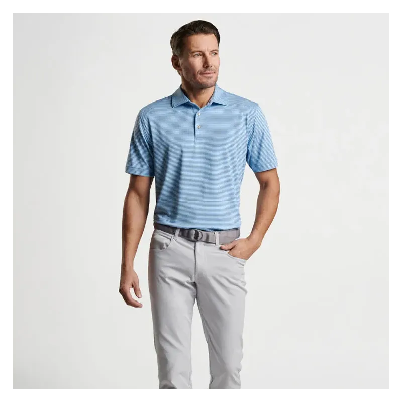 Peter Millar - Polo Rayé Sun Protection Porté Face Peter Millar - Polo Rayé Sun Protection Porté Face