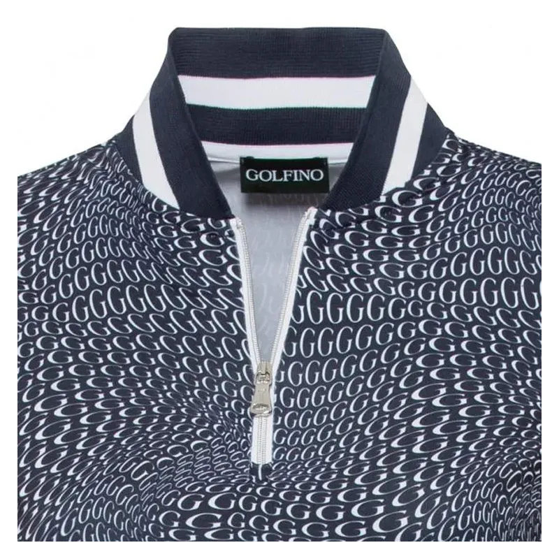 Golfino - Sous Pull 1/2 Zip Imprime G Bleu - Golf Plus Golfino - Sous Pull 1/2 Zip Imprime G Bleu - Golf Plus