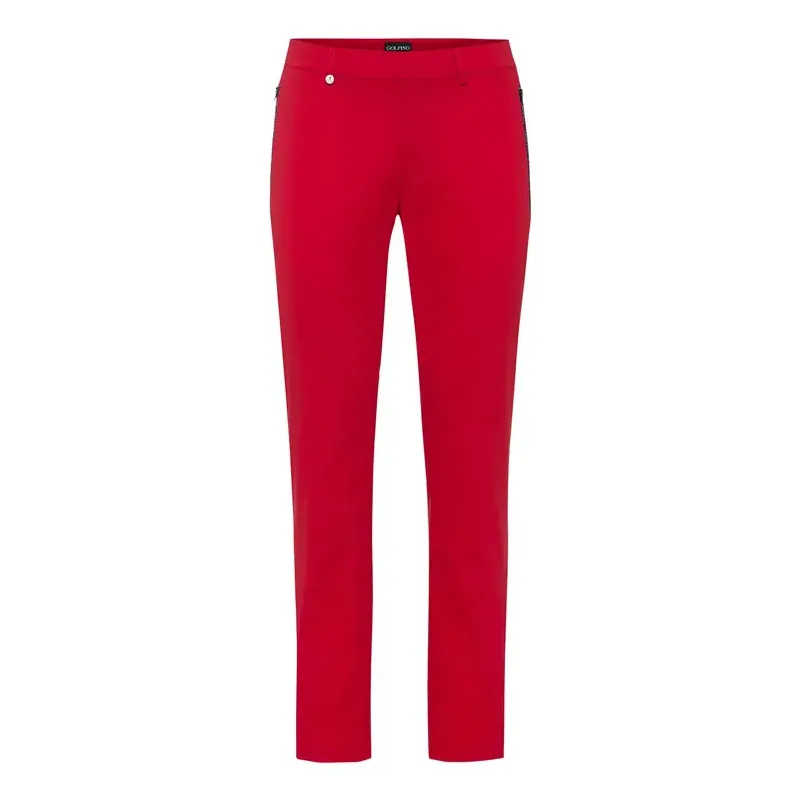 Golfino - Pantalon Techno Strech Poche Zip Rouge - Golf Plus