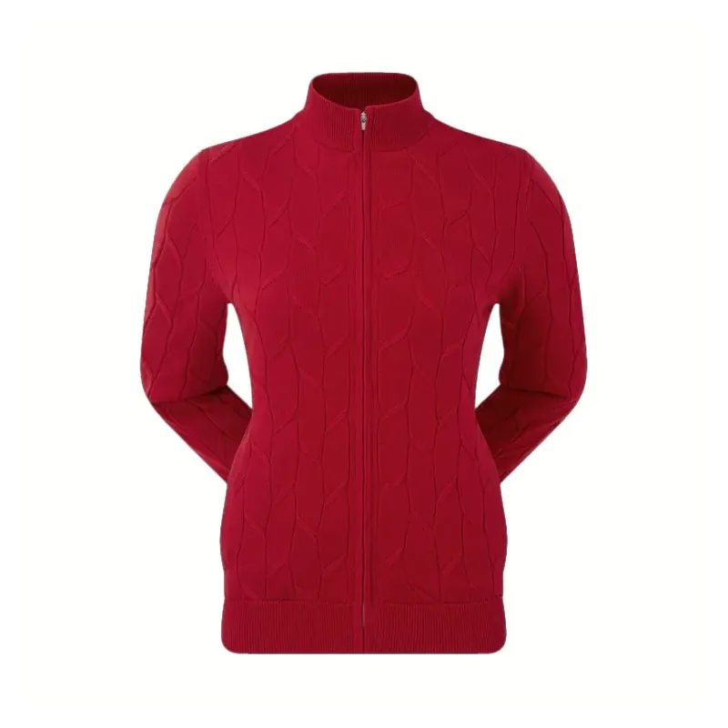 Footjoy - Pull Windstopper Full Zip Rouge Femme - Golf Plus