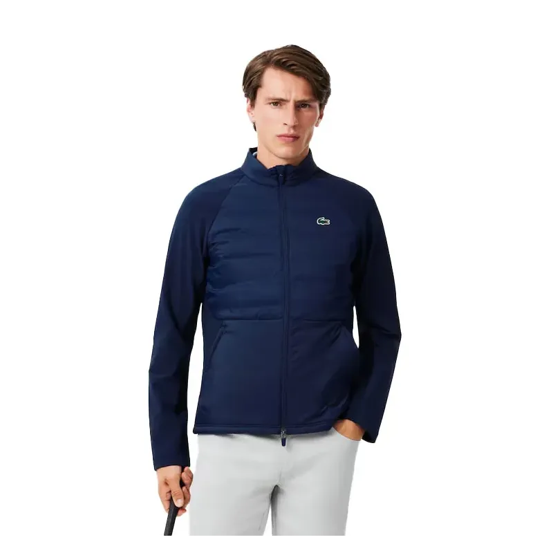 Lacoste - Veste Bi Matière Marine Porté Face