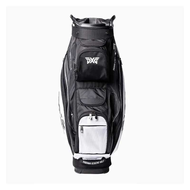 Sac De Golf FANTASK - 14 Compartiments, Léger 2.3 Kg - Poches Multiples, Housse De Pluie Incluse - Double Sangle, Stable - Couleur Bleu/gris