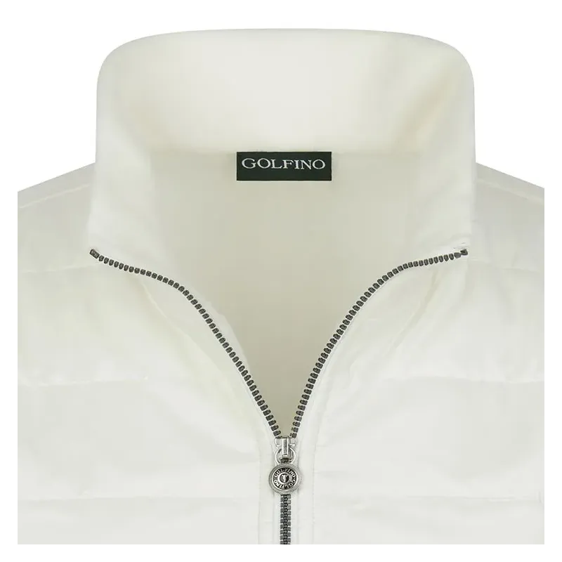 Golfino - Veste Bi Matière Antonella Écru Femme Zoom Col - Golf Plus Golfino - Veste Bi Matière Antonella Écru Femme Zoom Col - Golf Plus
