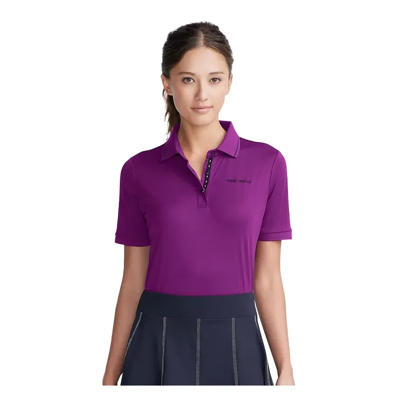 PXG - Polo de Golf violet femme Classic Ribbed Collar