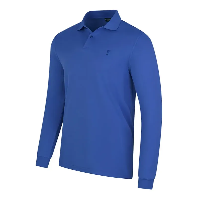 Golfino - Polo Brossé Turnberry Bleu Roi Homme De Côté - Golf Plus Golfino - Polo Brossé Turnberry Bleu Roi Homme De Côté - Golf Plus