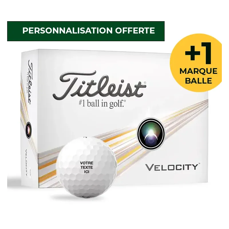 Balles Titleist Velocity personnalisées | Personnalisation gratuite