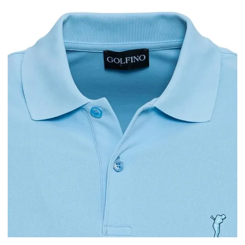 Golfino - Polo Marbella Bleu Ciel Homme Zoom Col - Golf Plus Golfino - Polo Marbella Bleu Ciel Homme Zoom Col - Golf Plus