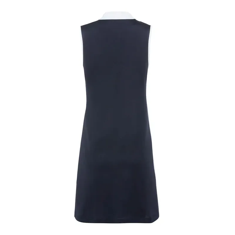 Golfino - Robe Imprimé Losanges Sans Manches Marine Femme De Dos - Golf Plus Golfino - Robe Imprimé Losanges Sans Manches Marine Femme De Dos - Golf Plus
