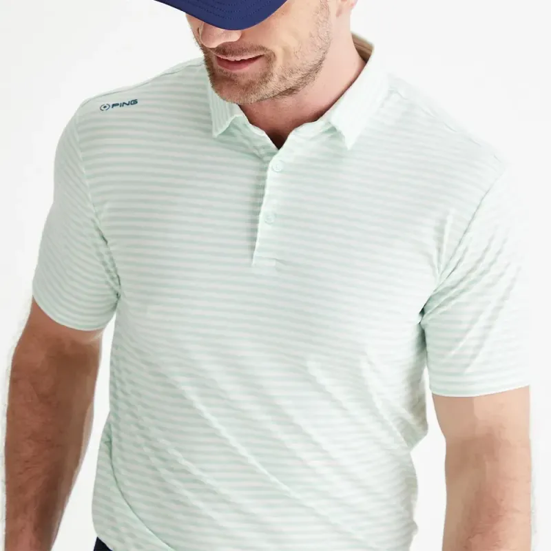 Ping - Polo Owain Rayé Mc Orange - Golf Plus Ping - Polo Owain Rayé Mc Orange - Golf Plus