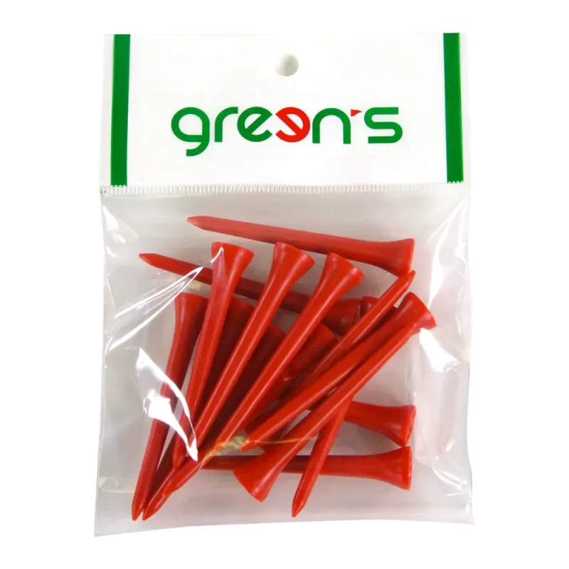 Green's - 15 Tees Plastique 70mm Rouge - Achat/vente 15 Tees Plastique 70mm Rouge - Green's - Golf Plus