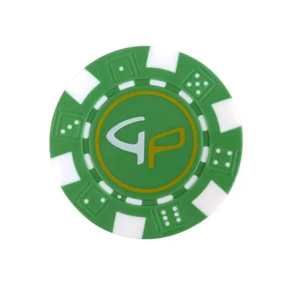 JETON POKER GP VERT/BLANC