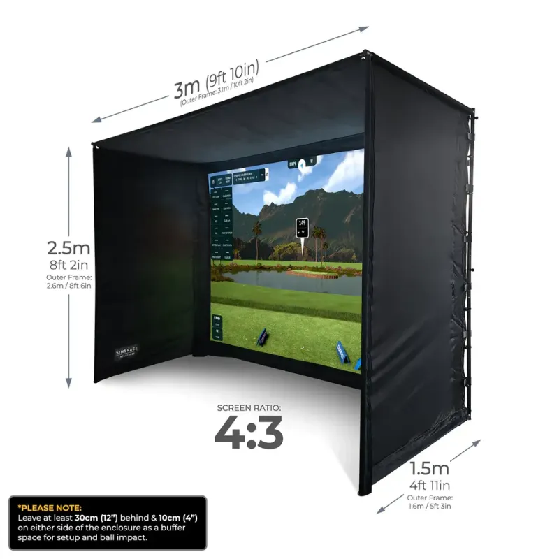 Simulateur de golf d'intérieur haut de gamme, cage et écran 4k