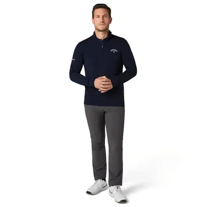 PULL TOUR MERINO LOGOTÉ 1/2 ZIP