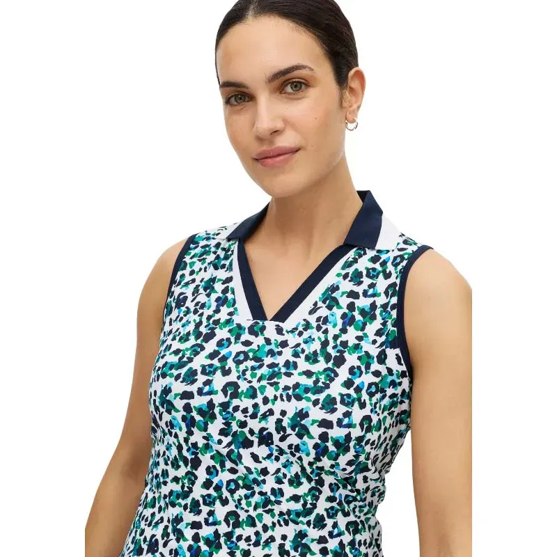 POLO FEMME ESSENTIAL IMPRIME SANS MANCHES POLO FEMME ESSENTIAL IMPRIME SANS MANCHES