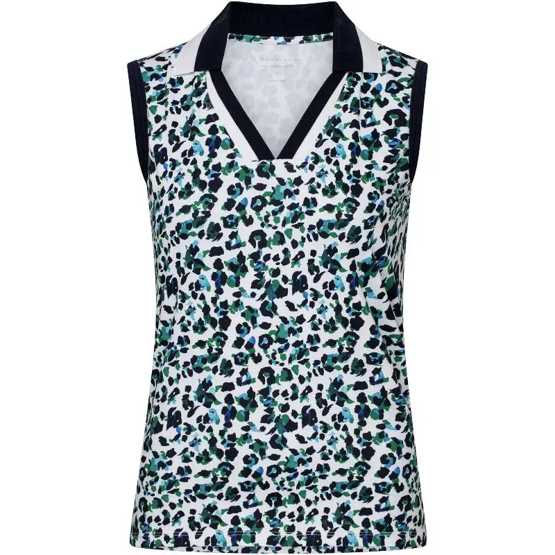 POLO FEMME ESSENTIAL IMPRIME SANS MANCHES POLO FEMME ESSENTIAL IMPRIME SANS MANCHES