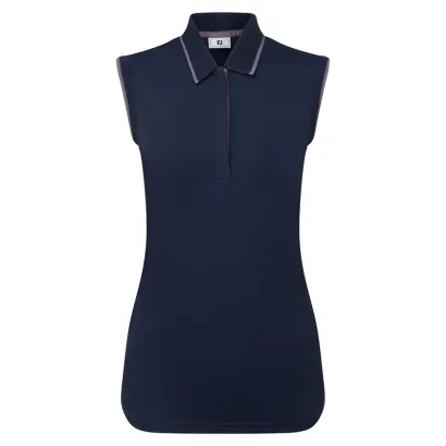 POLO FEMME UNI COL LISERET SANS MANCHES