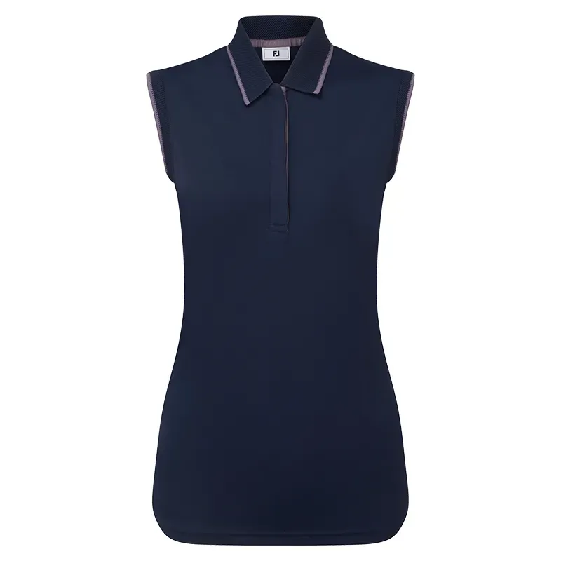 POLO FEMME UNI COL LISERET SANS MANCHES