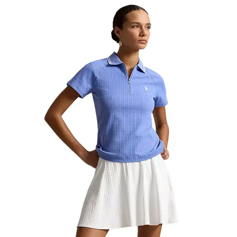 POLO FEMME UNI COL LISERET 1/2 ZIP