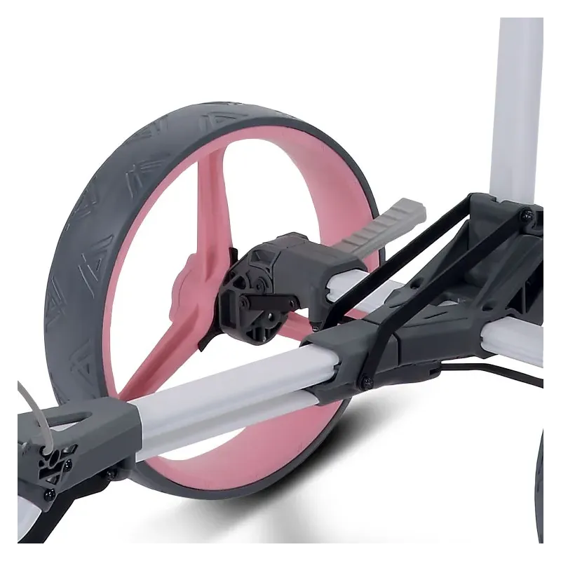 Big Max - Chariot de Golf Blade Trio blanc/rose frein - Golf Plus Big Max - Chariot de Golf Blade Trio blanc/rose frein - Golf Plus