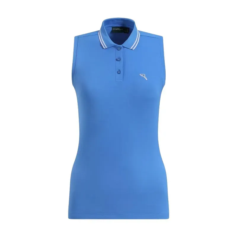 POLO FEMME AMACA UNI LISERET COL SUN BLOCK SANS MANCHES