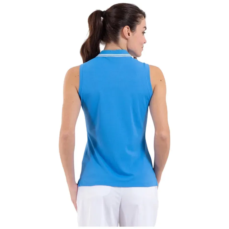 POLO FEMME AMACA UNI LISERET COL SUN BLOCK SANS MANCHES