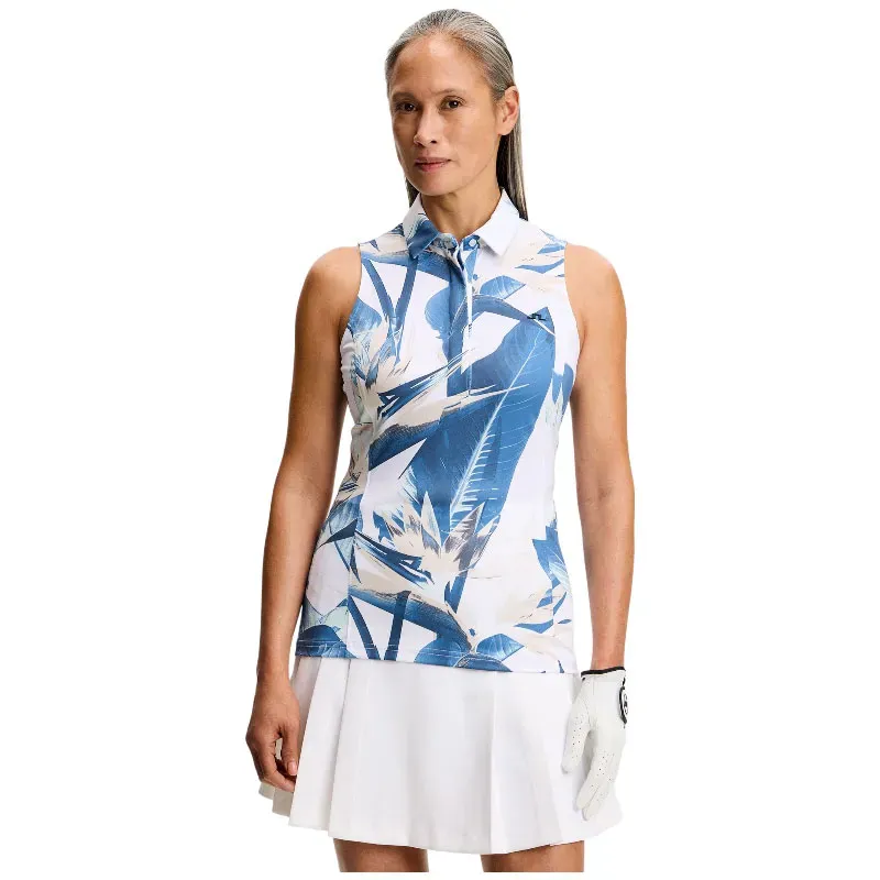 POLO FEMME DENA IMPRIME OISEAU PARADIS SANS MANCHE