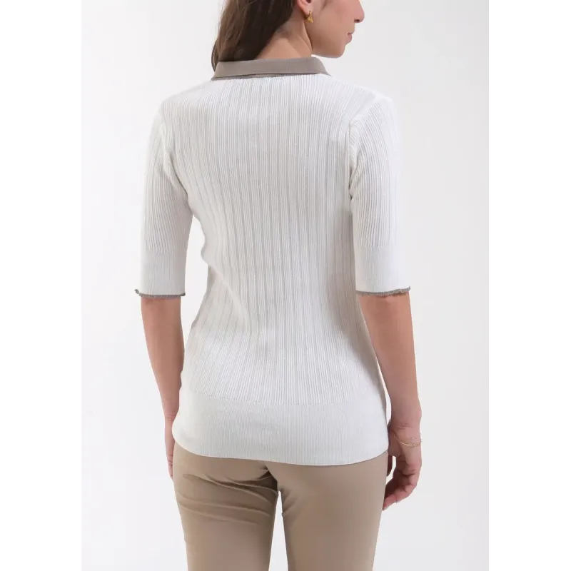 PULL FEMME NETTARINA COL POLO PULL FEMME NETTARINA COL POLO