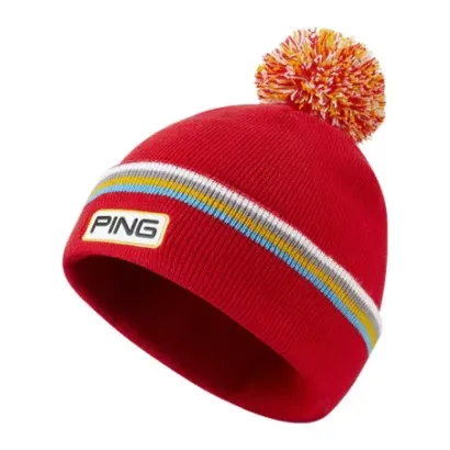Ping - Bonnet devin rouge avec pompon