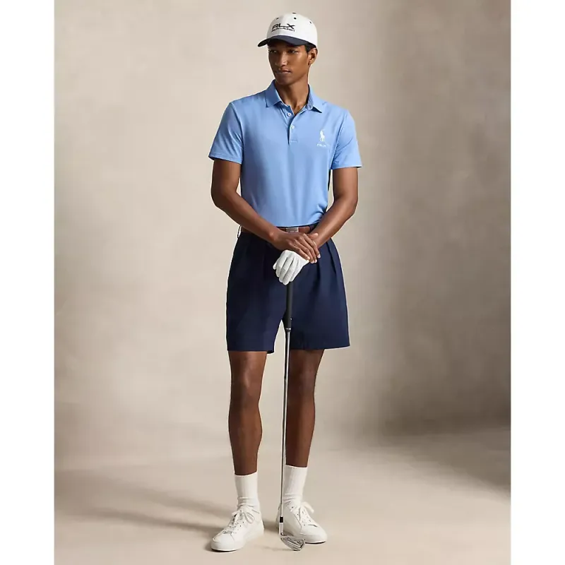 Polo golf homme Ralph Lauren RLX Tailored Fit uni bleu ciel