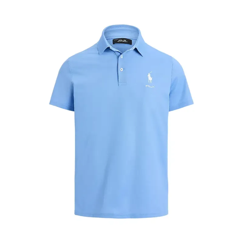 Polo golf homme Ralph Lauren RLX Tailored Fit uni bleu ciel