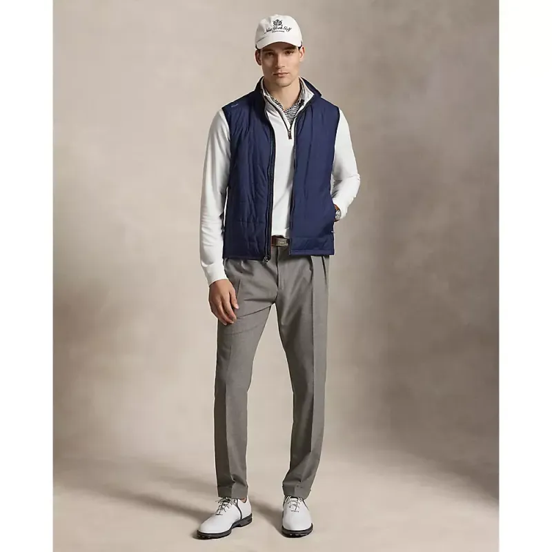 Pull golf homme RLX Ralph Lauren demi-zippé blanc