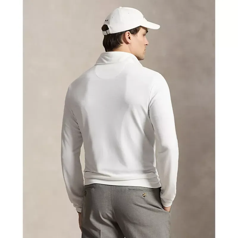 Pull golf homme RLX Ralph Lauren demi-zippé blanc