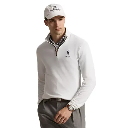 Pull golf homme RLX Ralph Lauren demi-zippé blanc