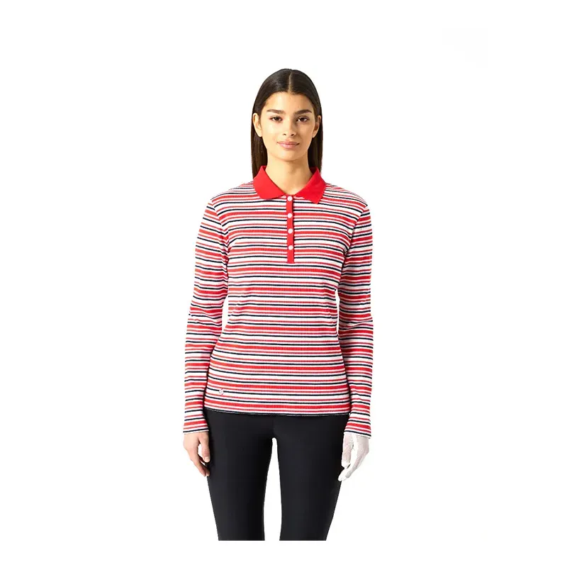 Daily Sports Poppy Rib – Polo golf femme rayé