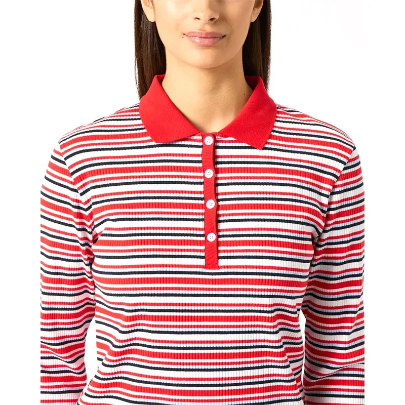 Daily Sports Poppy Rib – Polo golf femme rayé