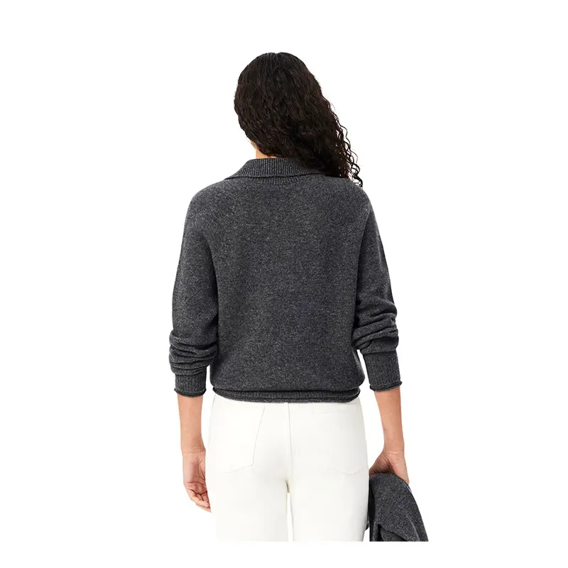 Lacoste – Pull femme col montant en laine