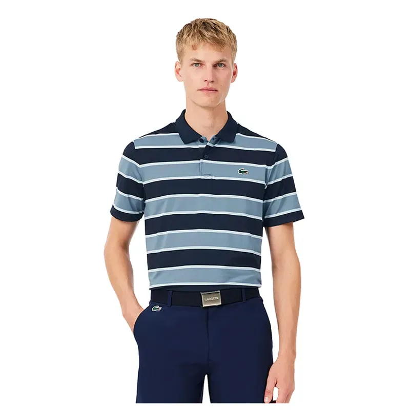 Lacoste DH6824 – Polo de golf homme rayé Ultra Dry