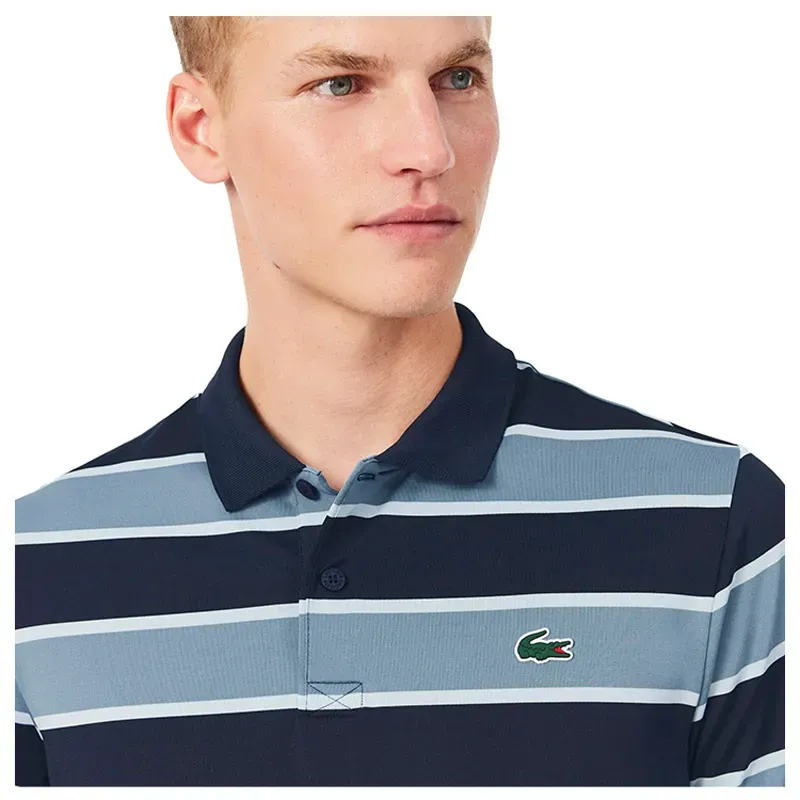 Lacoste DH6824 – Polo de golf homme rayé Ultra Dry