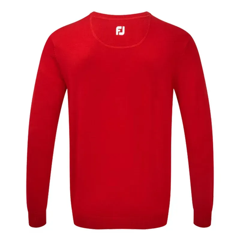 FootJoy – Pull de golf homme col V en laine rouge
