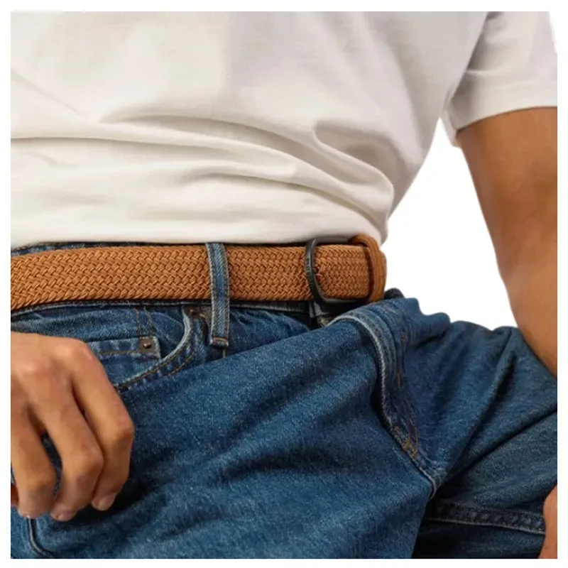 Ceinture tressée élastique – Cuir suédé