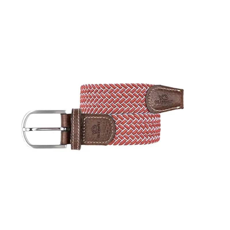 Ceinture élastique tissée – Finition cuir