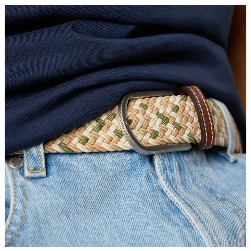 Ceinture élastique tissée – Finition cuir Ceinture élastique tissée – Finition cuir