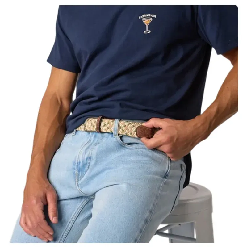 Ceinture élastique tissée – Finition cuir Ceinture élastique tissée – Finition cuir