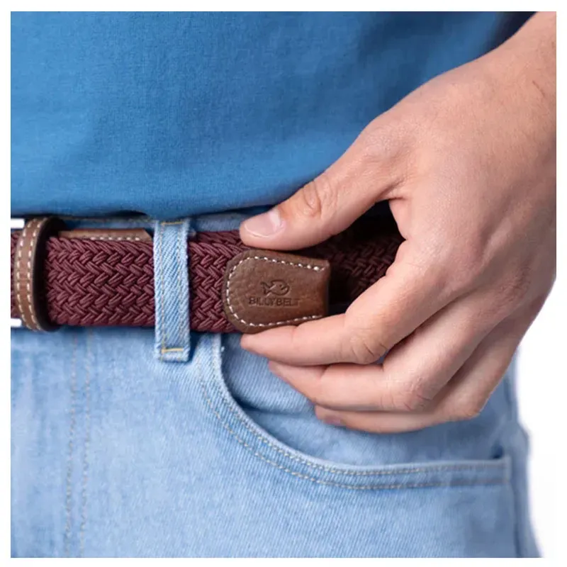 Ceinture tressée élastique BILLYBELT BORDEAUX