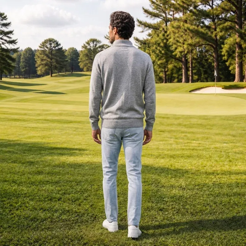 Pull 100% Cachemire 1/2 Zip Homme | Oscar et Louise