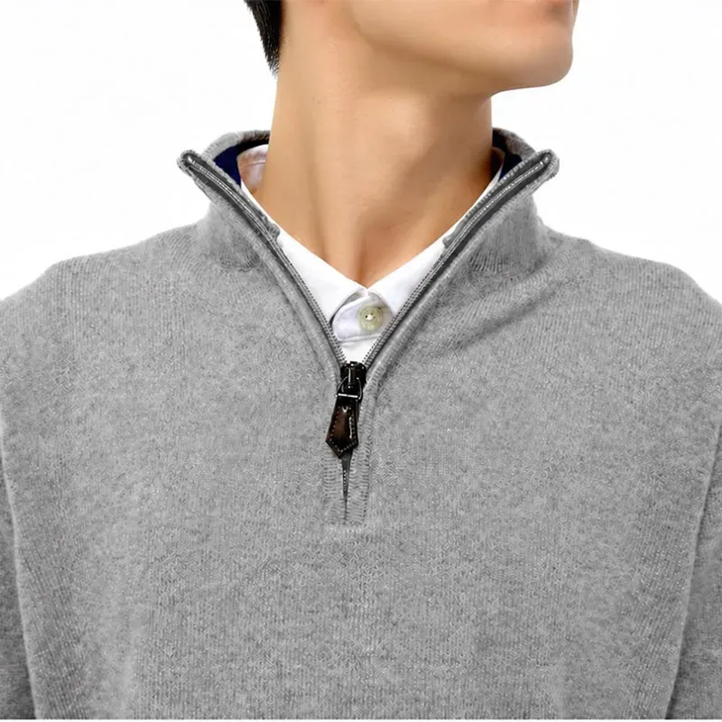 Pull 100% Cachemire 1/2 Zip Homme | Oscar et Louise